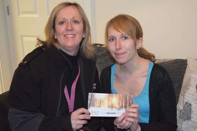 November Direct Debit winner, Amy and her housing executive, Caroline